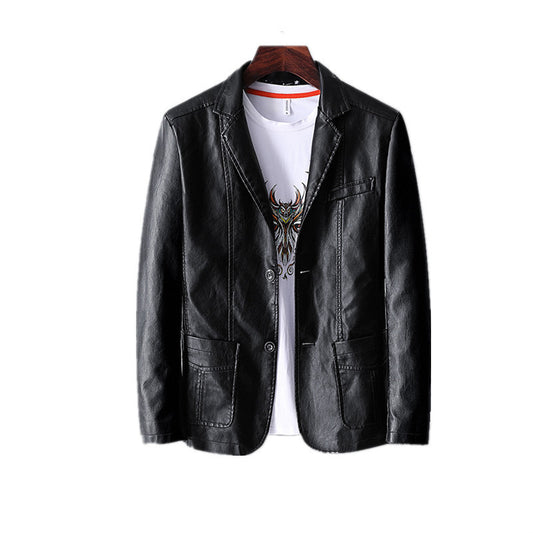 Leather Seasonal Jacket Thin Lapel