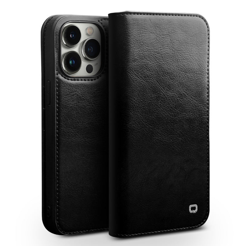 Genuine Leather iPhone Case Flip with Card Insertion