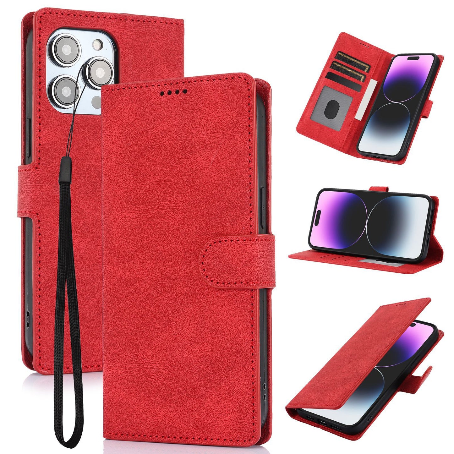 iPhone FE Wallet Style Anti Drop Leather Case
