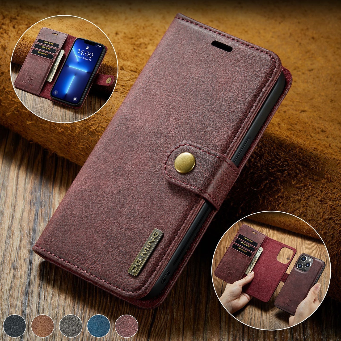 Protective Shell Split Card-Inserted Leather
