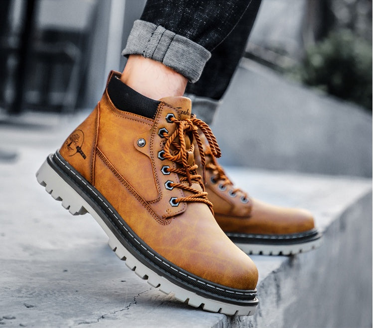 Casual High Top Leather Tooling Shoes