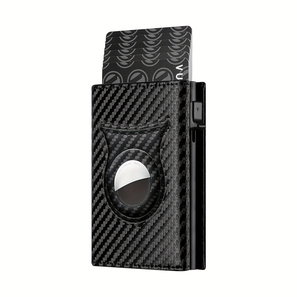 Leather Carbon Fiber Magnetic Card Clip RFID