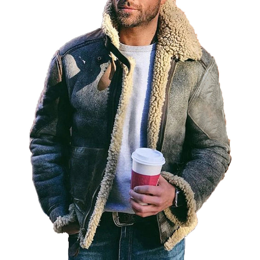Faux Leather Velvet Jacket