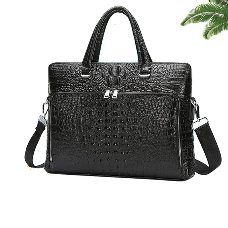 Genuine Leather Crocodile Designs Laptop Business Handbags