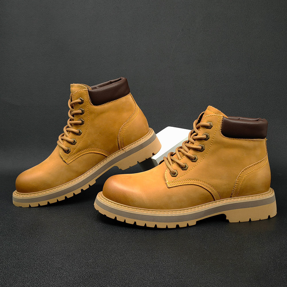 Matte Leather Casual Boots