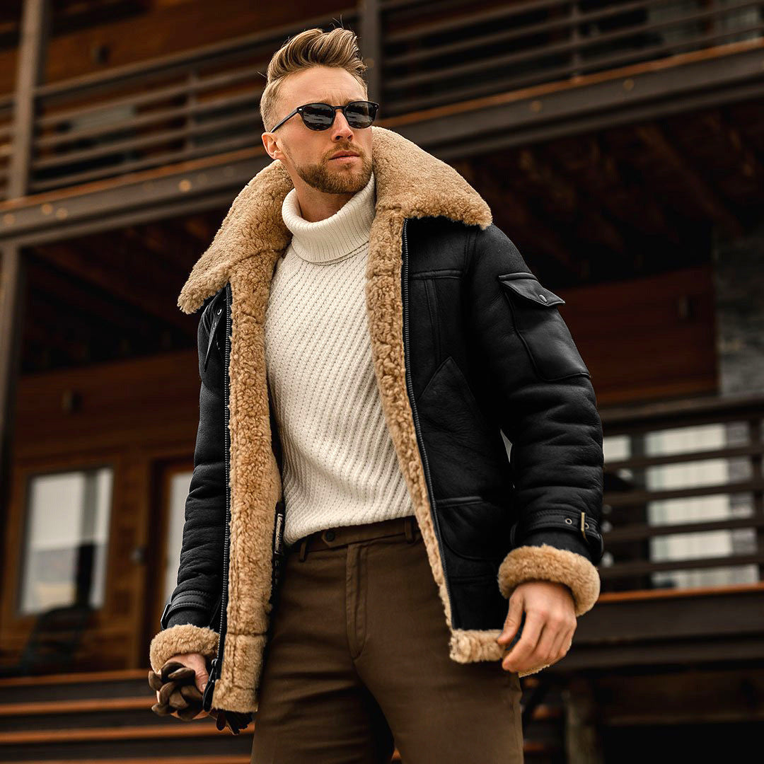 Winter Military Fleece Jackets with Fur Collar