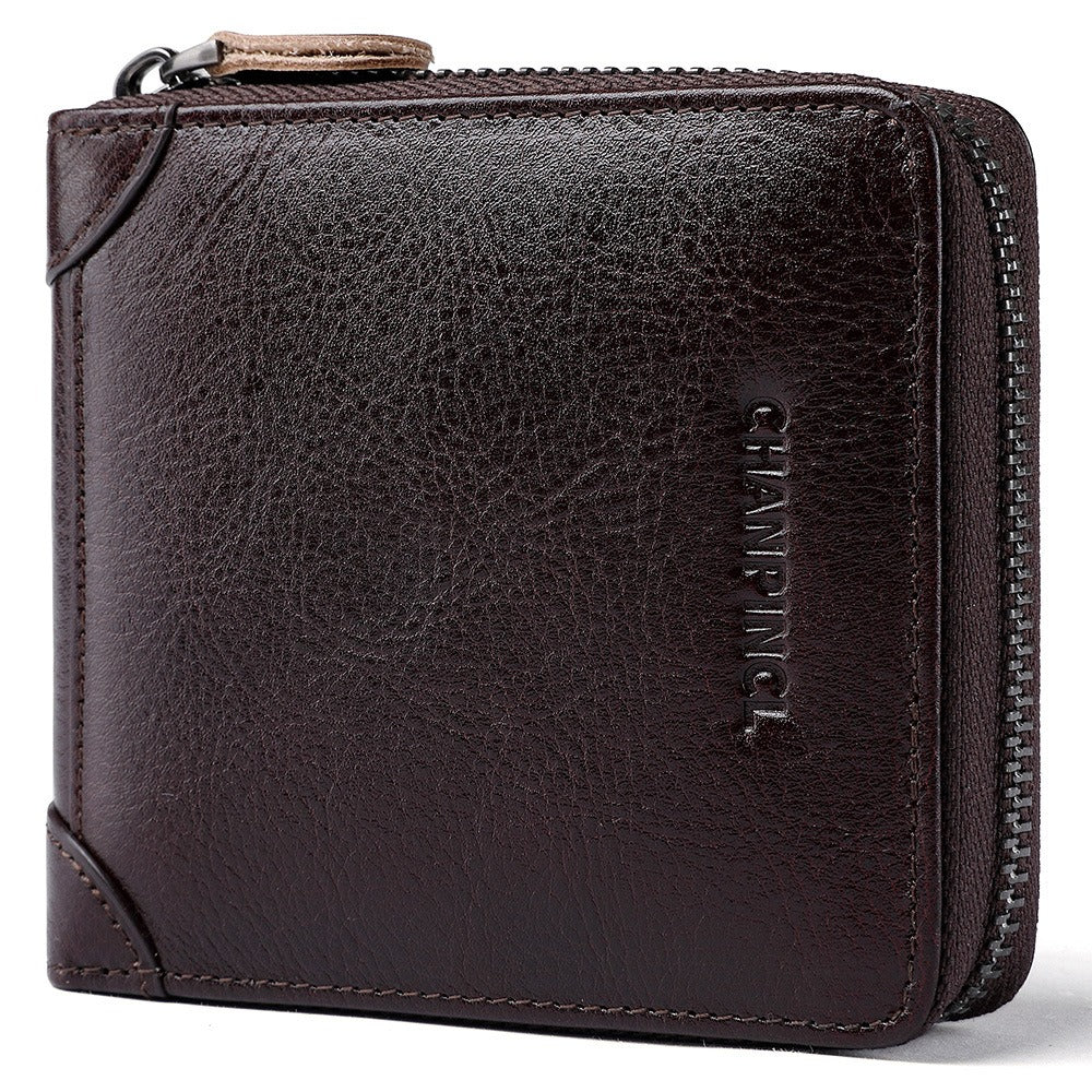 Leather Zero Horizontal Multi-Function Zipper Wallet