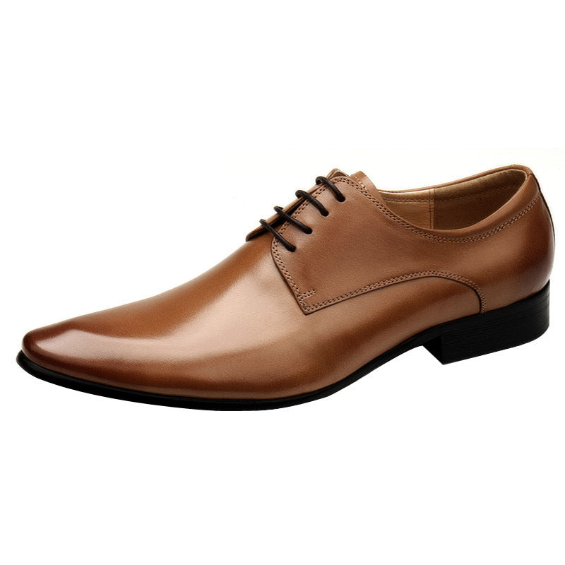 Pointed Toe British Business Suits Lace Up Leather Shoes