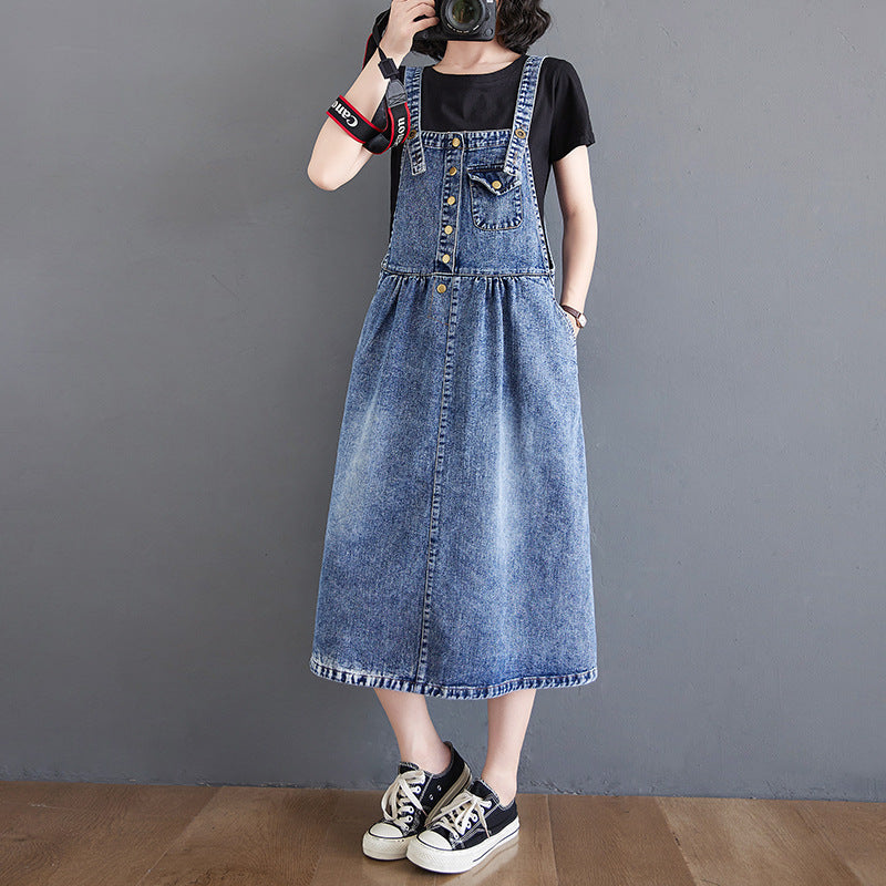 Denim Suspender Dress