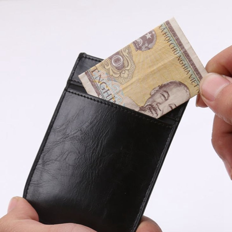 RFID Leather Slim Card Holder