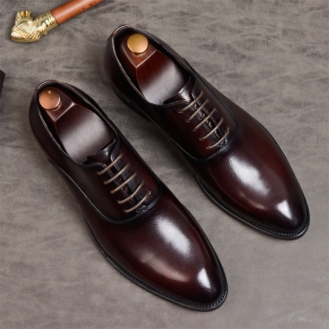 Formal Genuine Leather Oxford Wedding Brogues Shoes