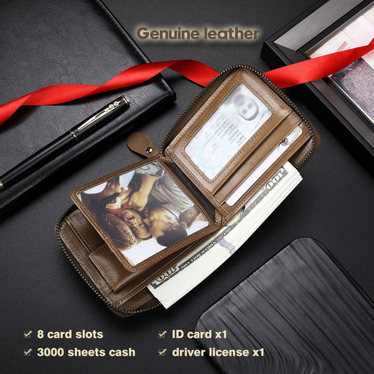 Leather Zero Horizontal Multi-Function Zipper Wallet