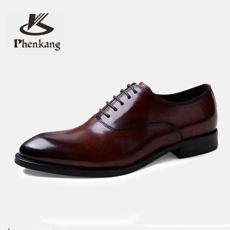 Formal Genuine Leather Oxford Wedding Brogues Shoes