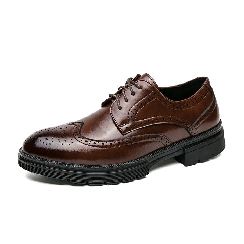 Spring And Autumn Brogue Business Formal Leather Shoes