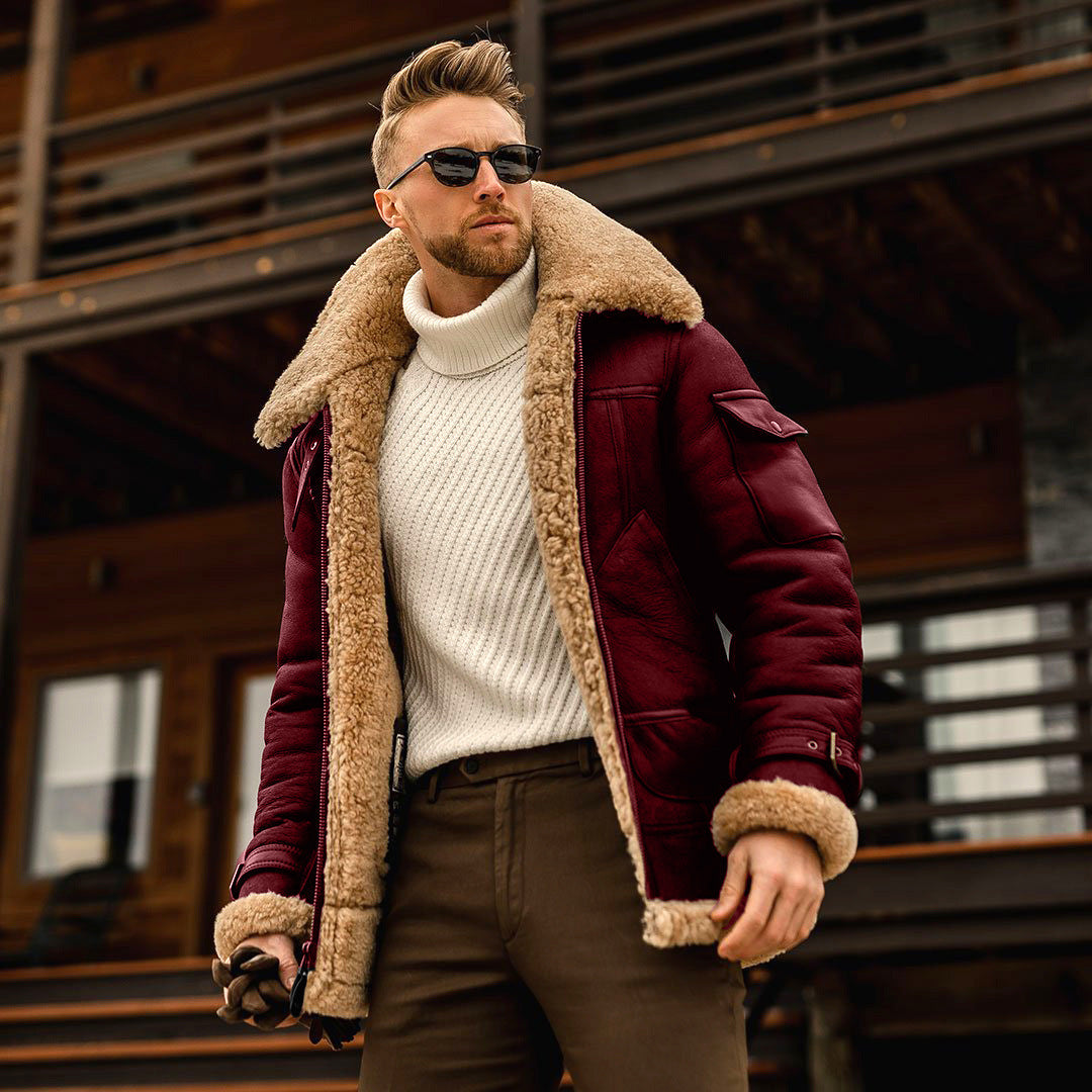 Winter Military Fleece Jackets with Fur Collar