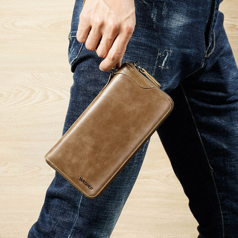 Vintage Fashion Long Style Split Soft Leather Wallet