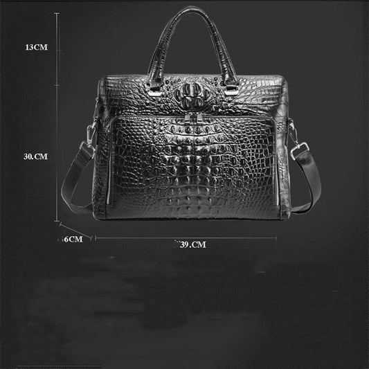 Genuine Leather Crocodile Designs Laptop Business Handbags