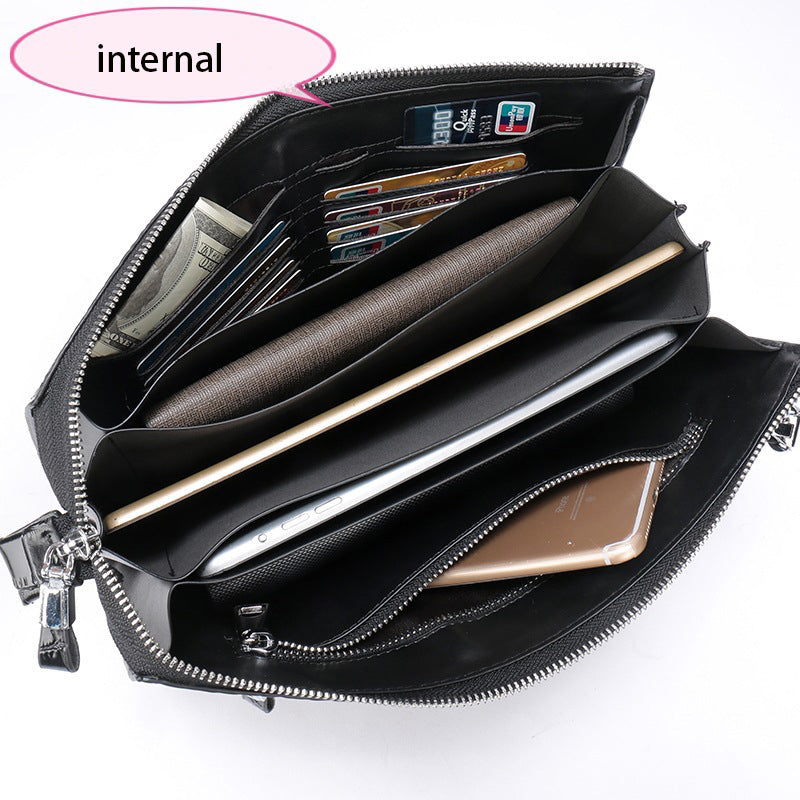 Genuine Leather Underarm Zipper Business Bag