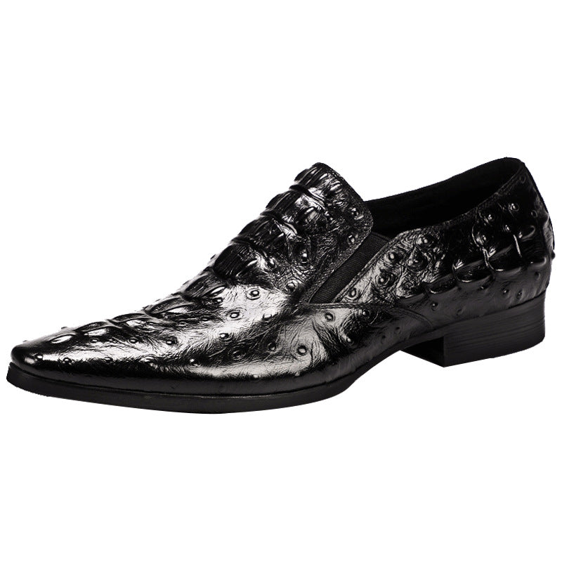 Leather Casual Business Breathable Crocodile Pattern Trendy Shoes