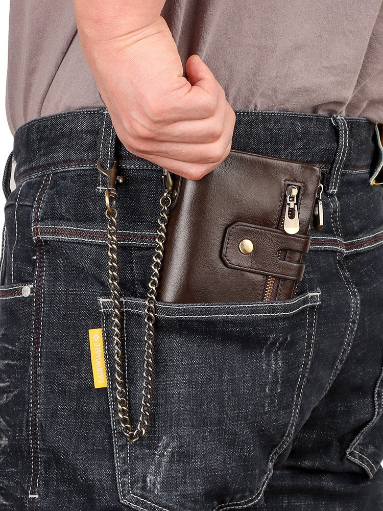 Genuine Leather European and American First-Layer Craft Card Holder