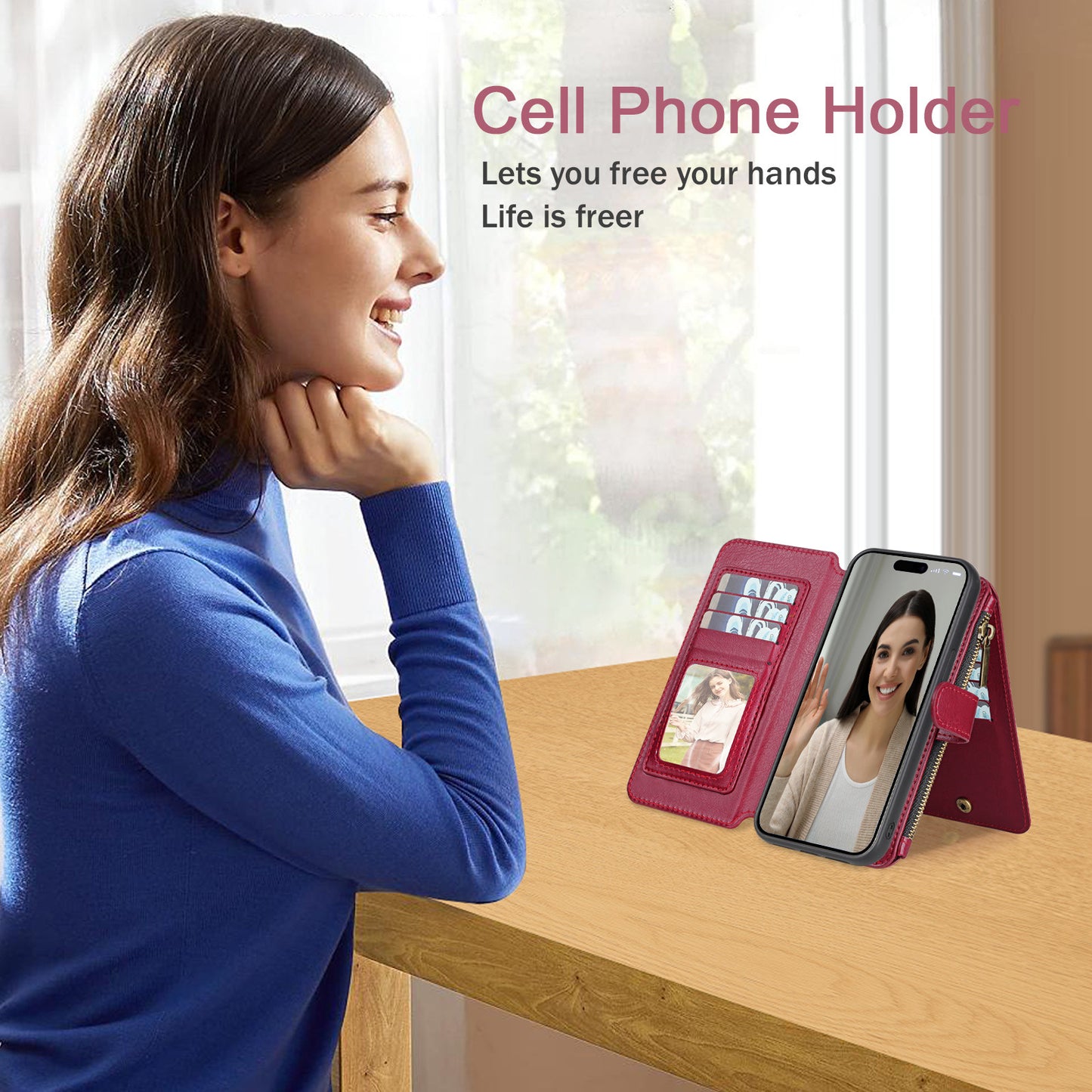 iPhone Multifunctional Wallet Leather Detachable Magnetic Protective Case