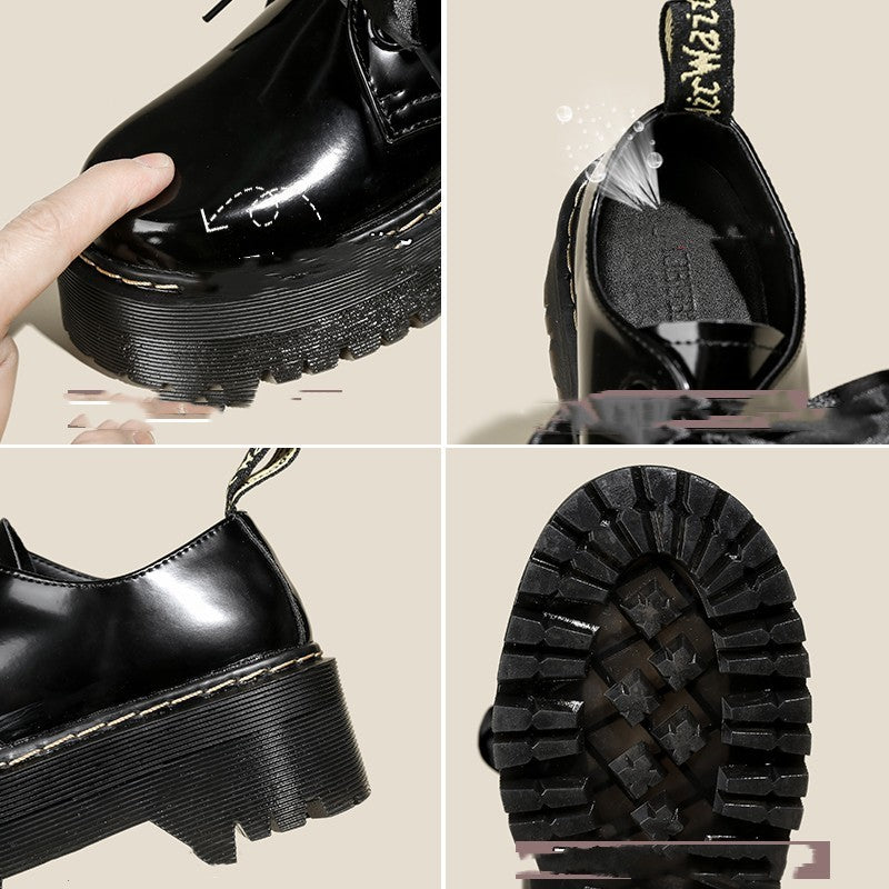 Thick Soled Leather Shoes