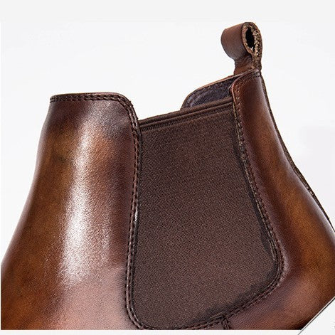 Brown Head Leather Business Shoes