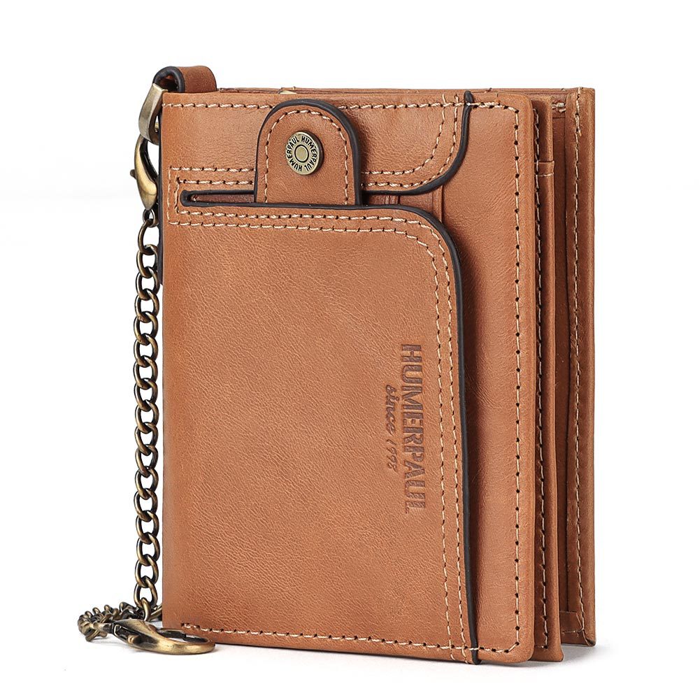 Anti-Magnetic Leather Zipper Wallet Large Capacity Multi-Card Coin Pocket