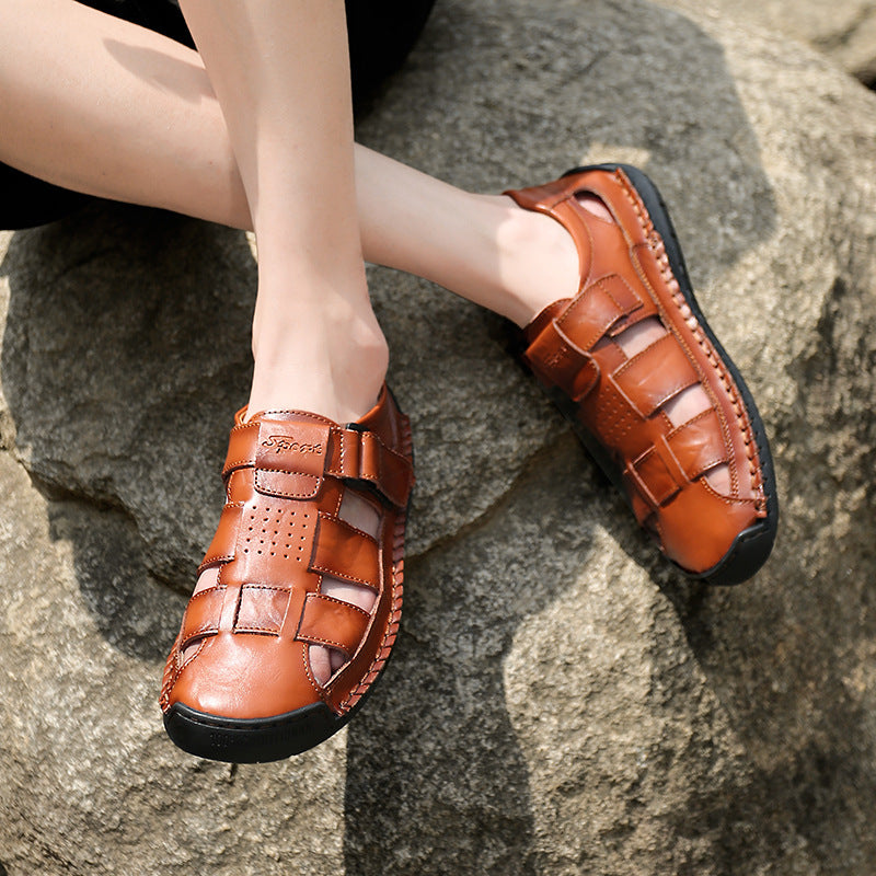 Handmade Stitching Leather Casual Beach Sandals