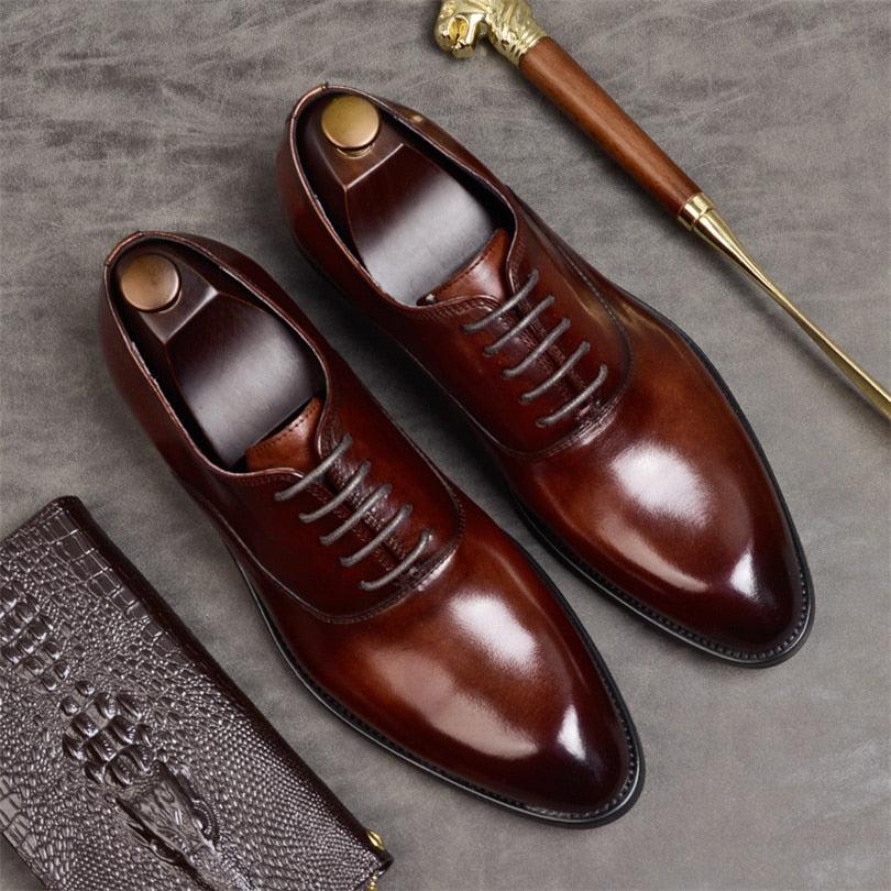 Formal Genuine Leather Oxford Wedding Brogues Shoes