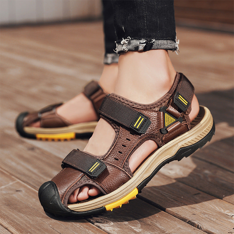 Baotou Leather Outdoor Mountaineering Breathable Sandals