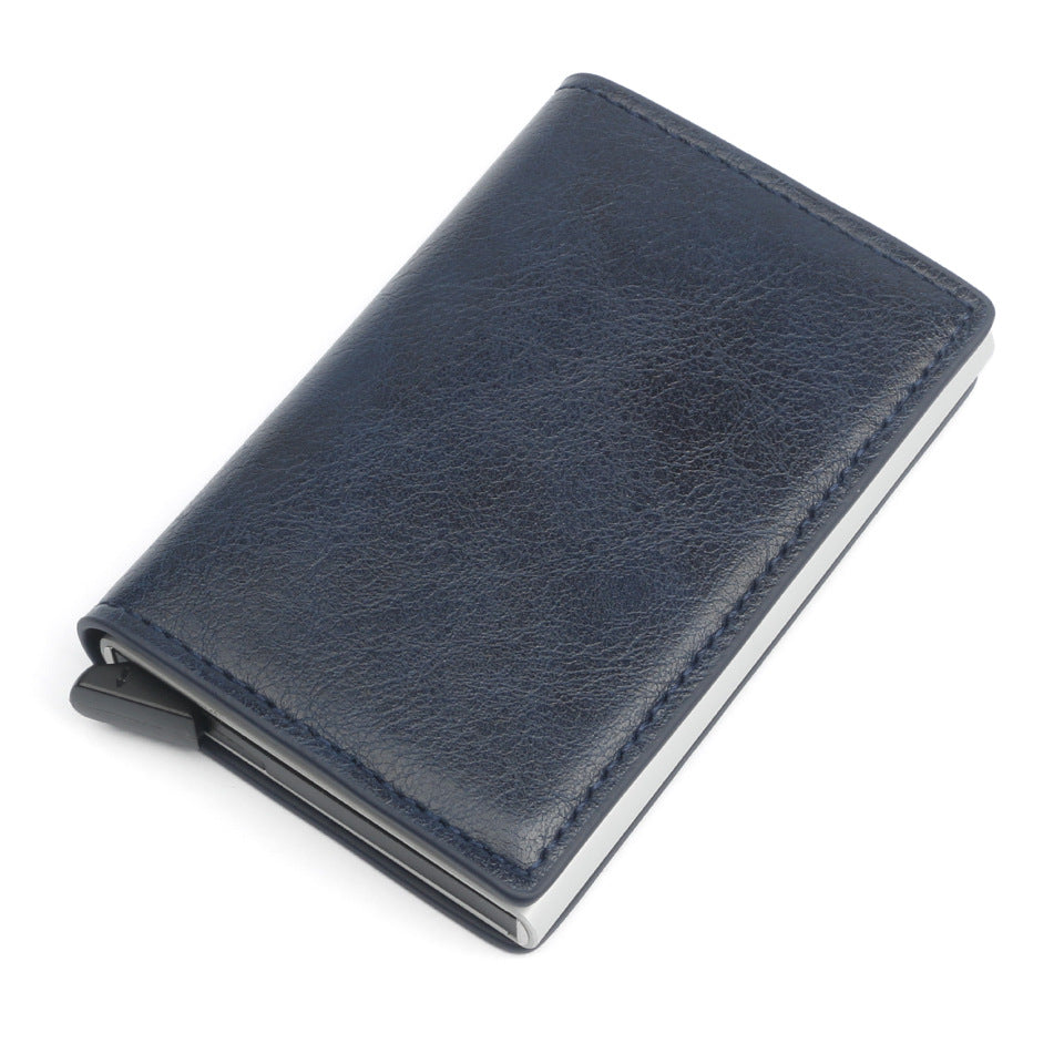 RFID Metal Card Holder Aluminium Alloy Leather Wallet Antitheft