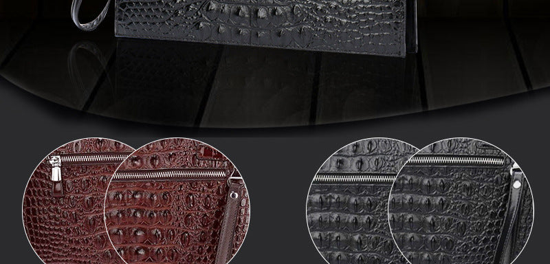Genuine Leather Underarm Zipper Business Bag