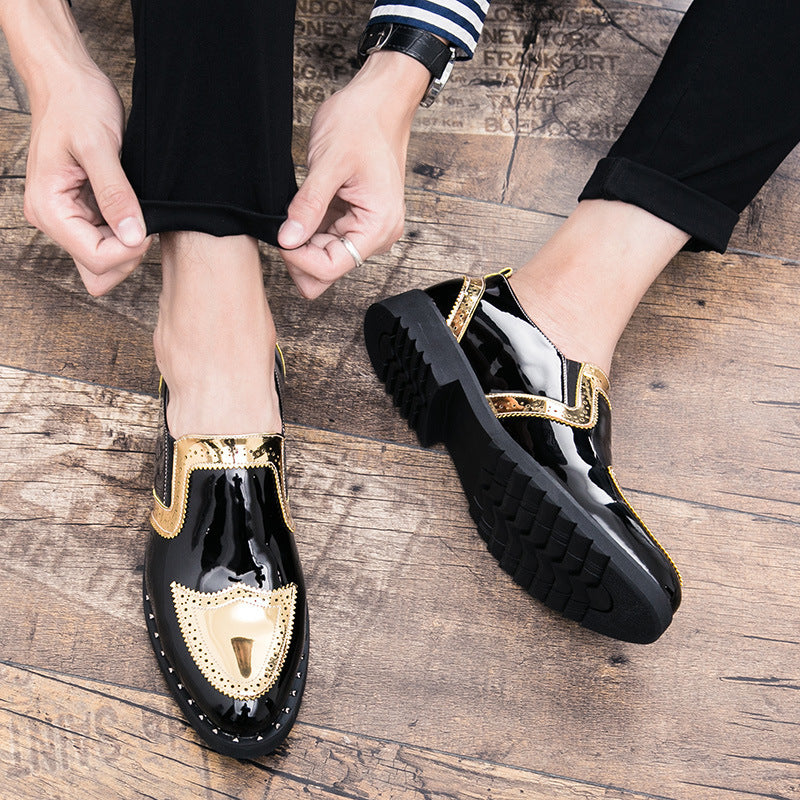Casual Bright Pointed Toe British Leather Shoes