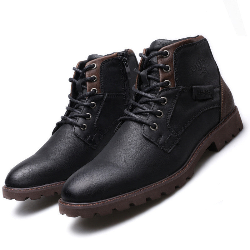 Winter Ankle Lace Up Leather Boots