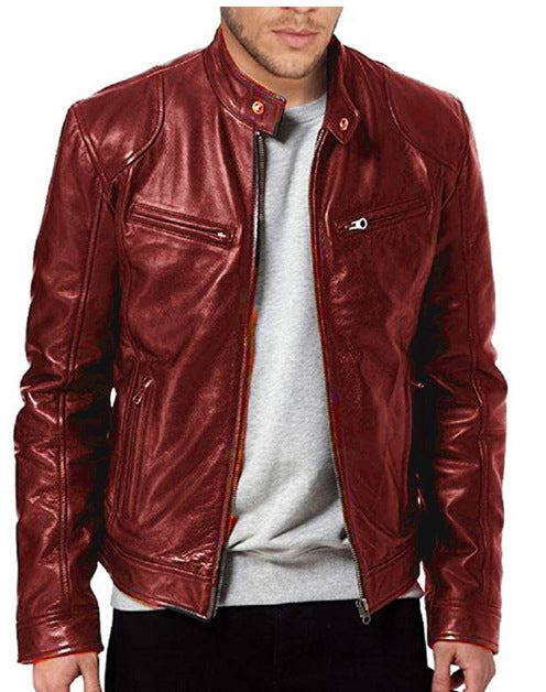 Gentleman's Leather Zipper Cardigan Jacket