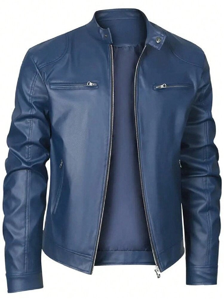 Gentleman's Leather Zipper Cardigan Jacket