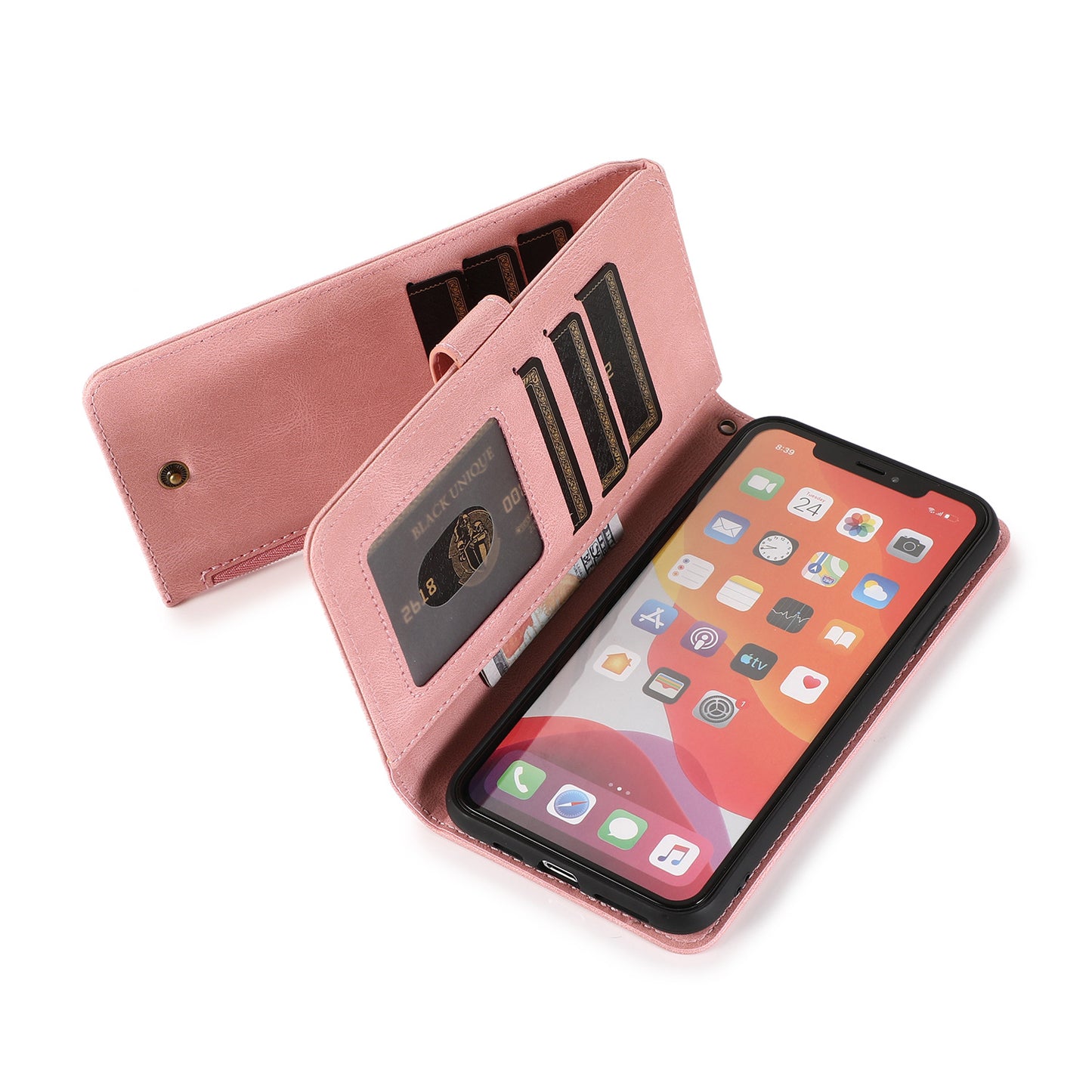 iPHONE Leather Wallet Protective Case