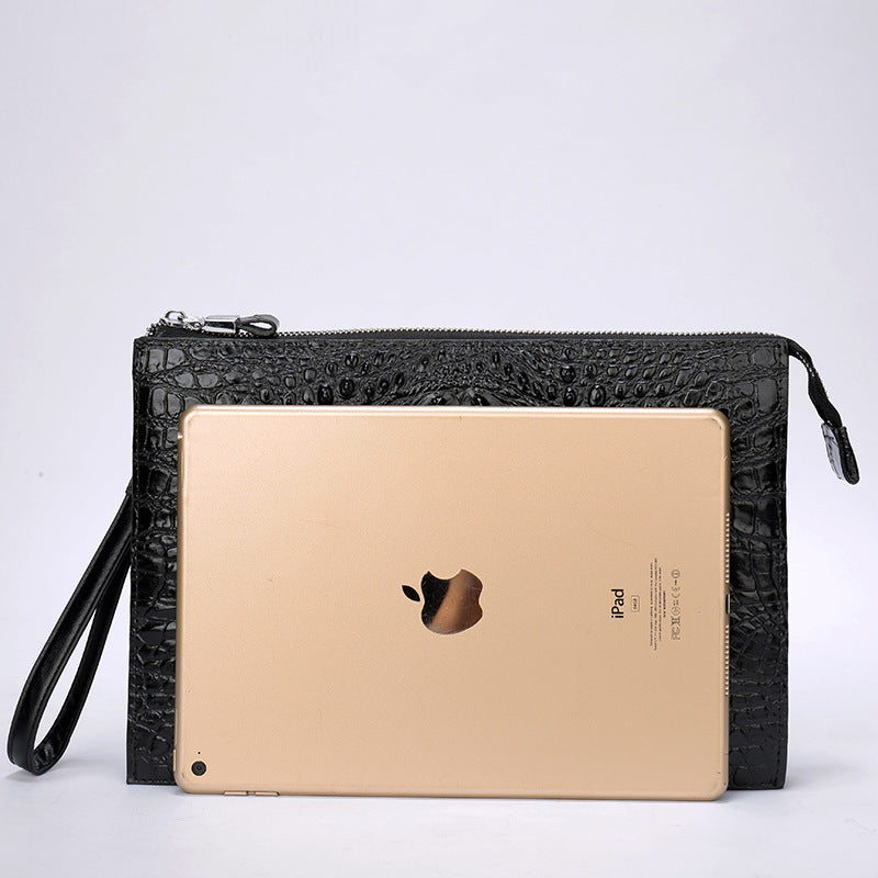 Genuine Leather Underarm Zipper Business Bag