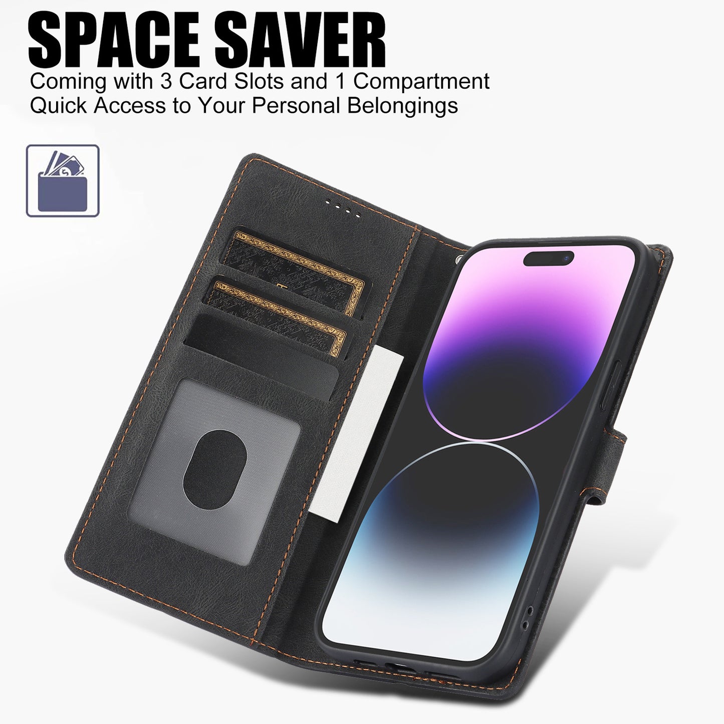 iPhone FE Wallet Style Anti Drop Leather Case