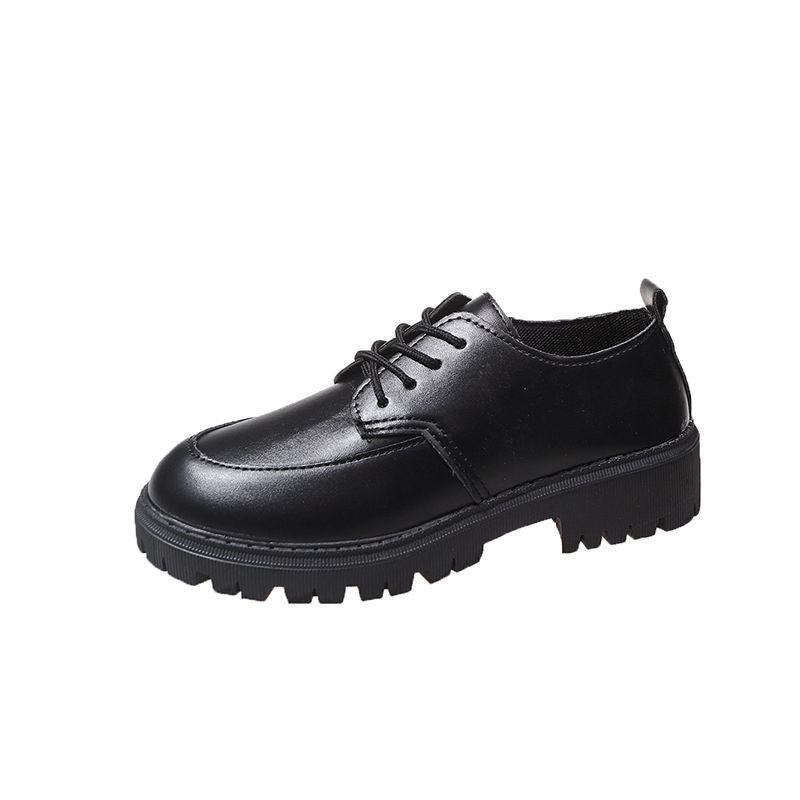 Platform Lace-up Loafers Leather Shoes