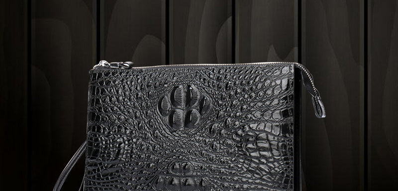 Genuine Leather Underarm Zipper Business Bag