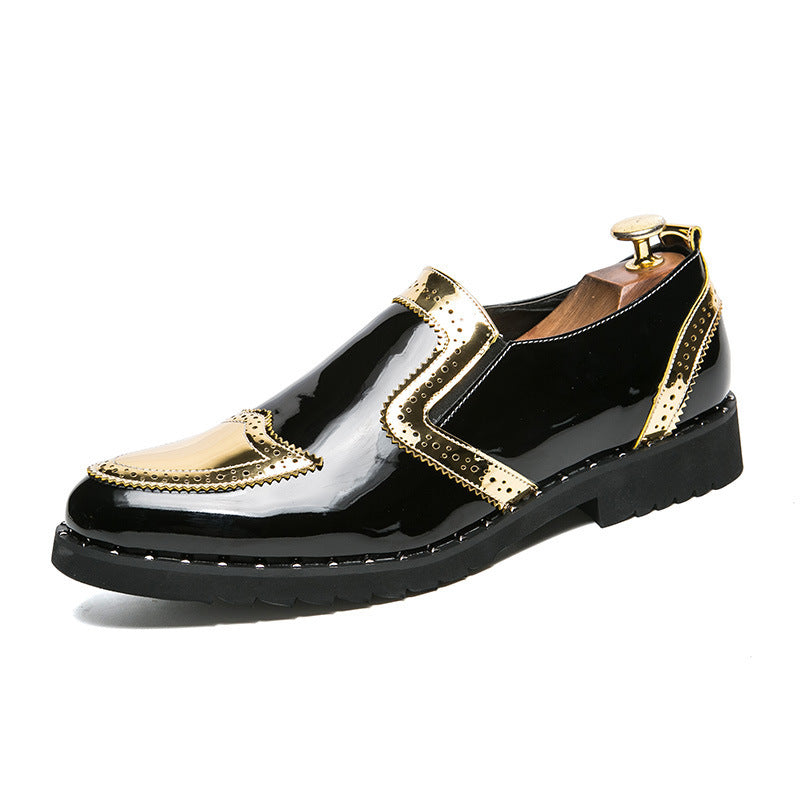 Casual Bright Pointed Toe British Leather Shoes