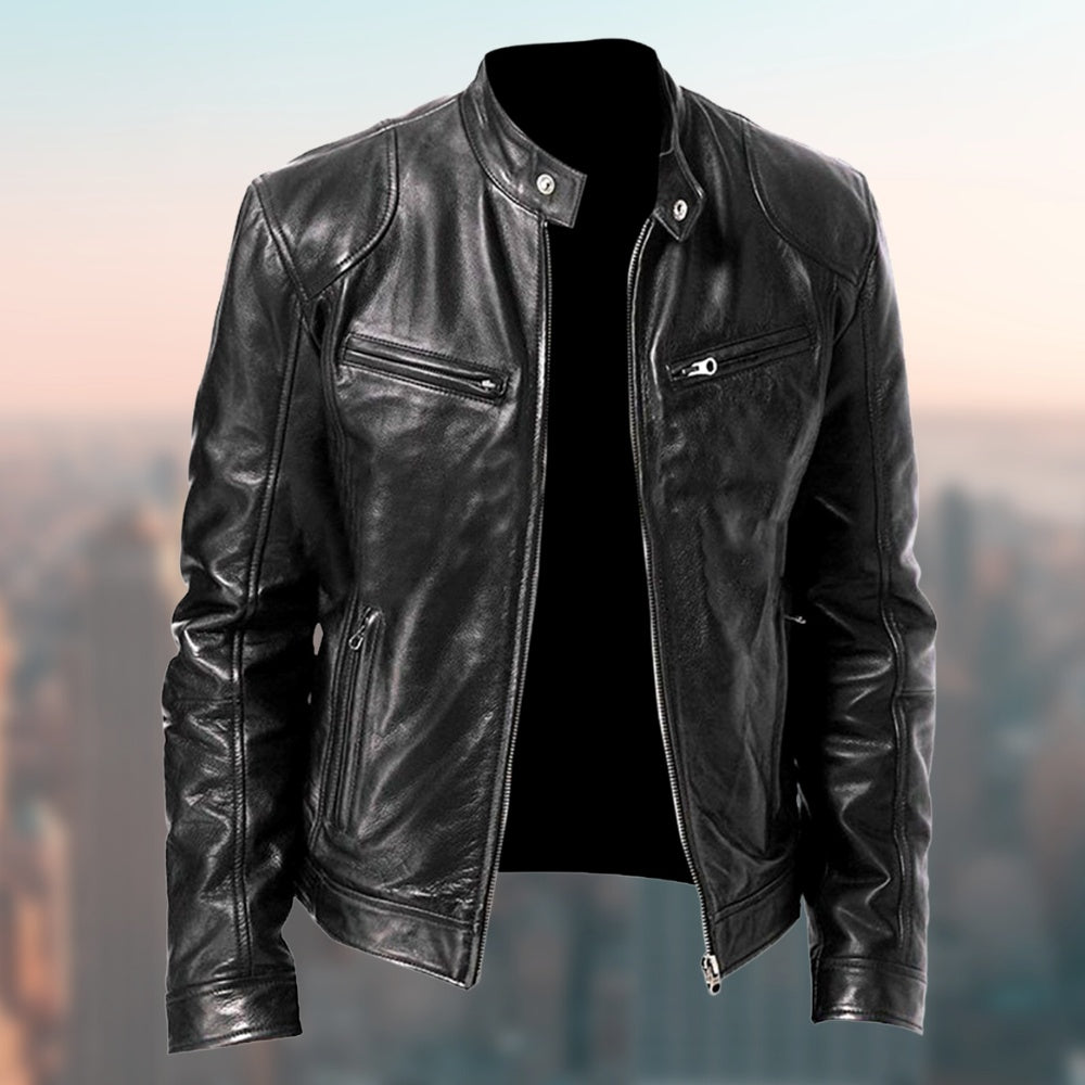 Gentleman's Leather Zipper Cardigan Jacket