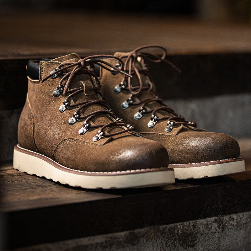 Retro Mountaineering High-Top Calf Leather Boots