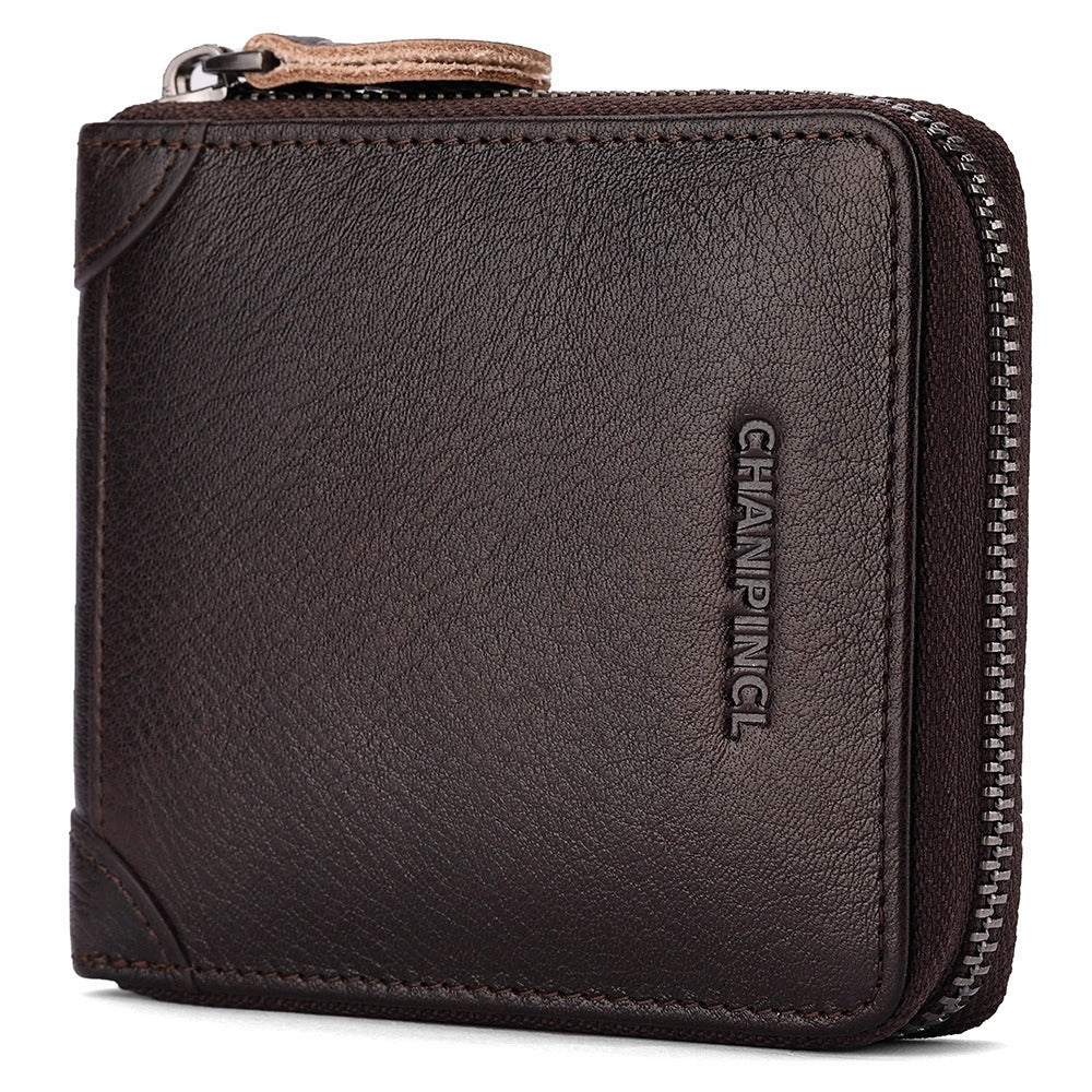Leather Zero Horizontal Multi-Function Zipper Wallet
