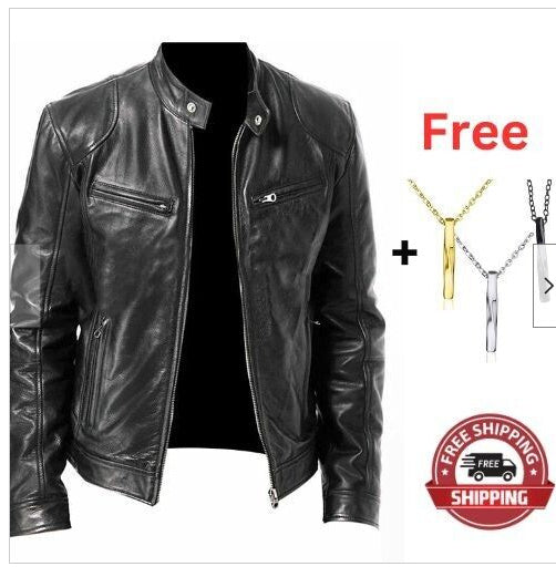 Gentleman's Leather Zipper Cardigan Jacket