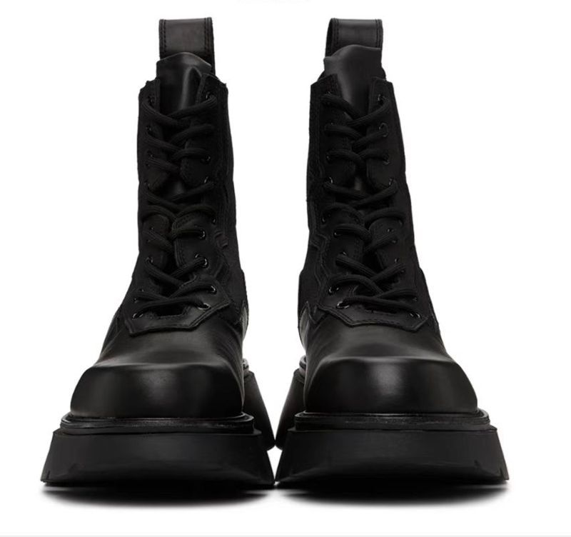 Versatile Leather Thick Bottom Short Boots