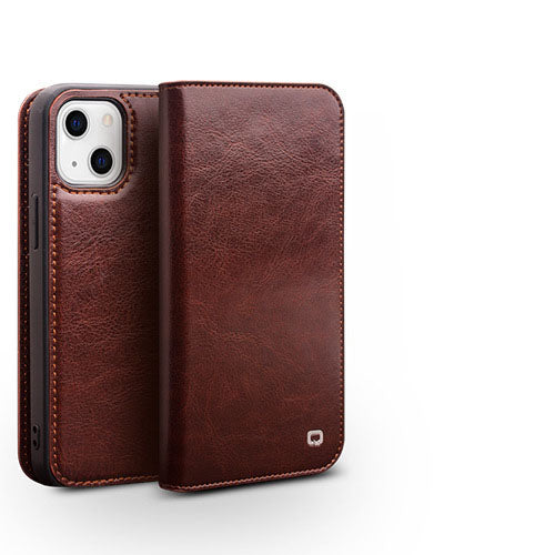 Genuine Leather iPhone Case Flip with Card Insertion