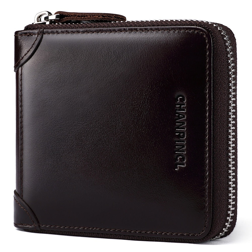 Leather Zero Horizontal Multi-Function Zipper Wallet